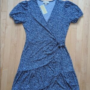 Michael Kors Blue Floral Mini Dress